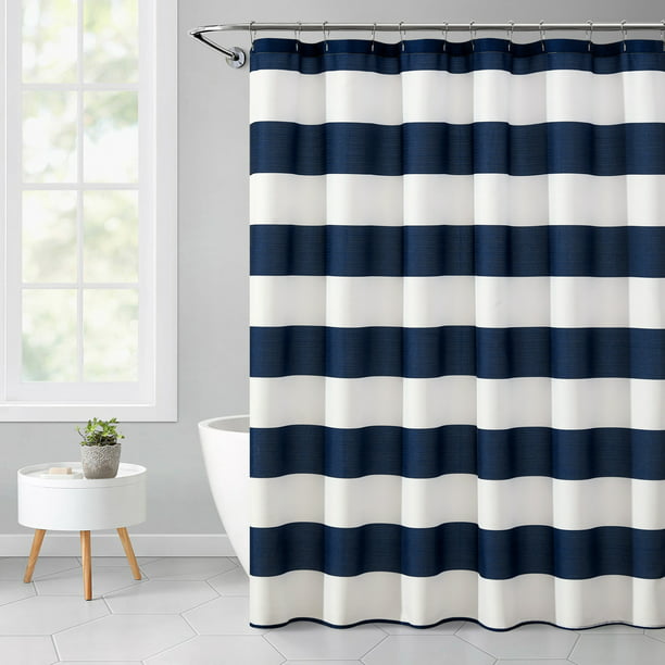 140cm wide Blue & White Stripe Fabric Sofia Stripes Curtain Striped Material